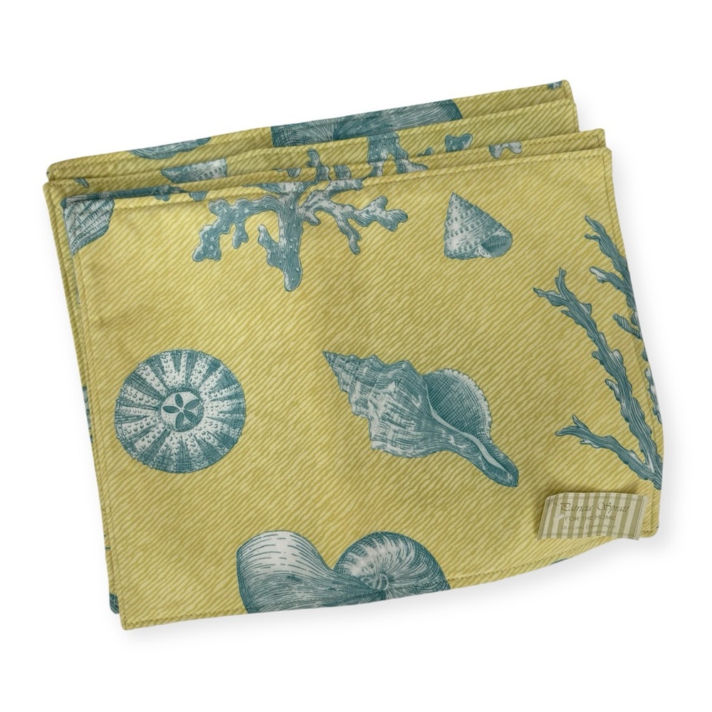 Patricia Spratt Old Lime Set of 4 Seashell Stripes Placemats